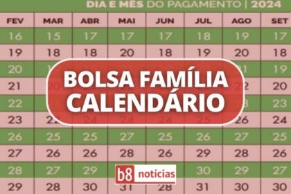 imagem com tabela do calendário do Bolsa Família em 2024